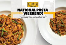 Yellow Cab National Pasta Weekend Promo