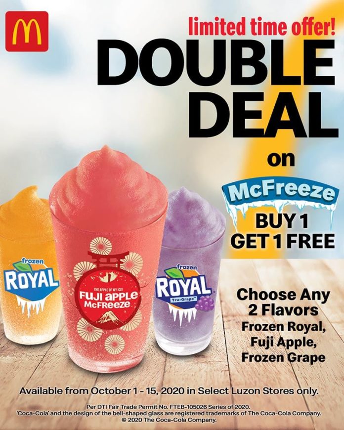 McDonald’s Buy 1 Get 1 McFreeze Promo Manila On Sale