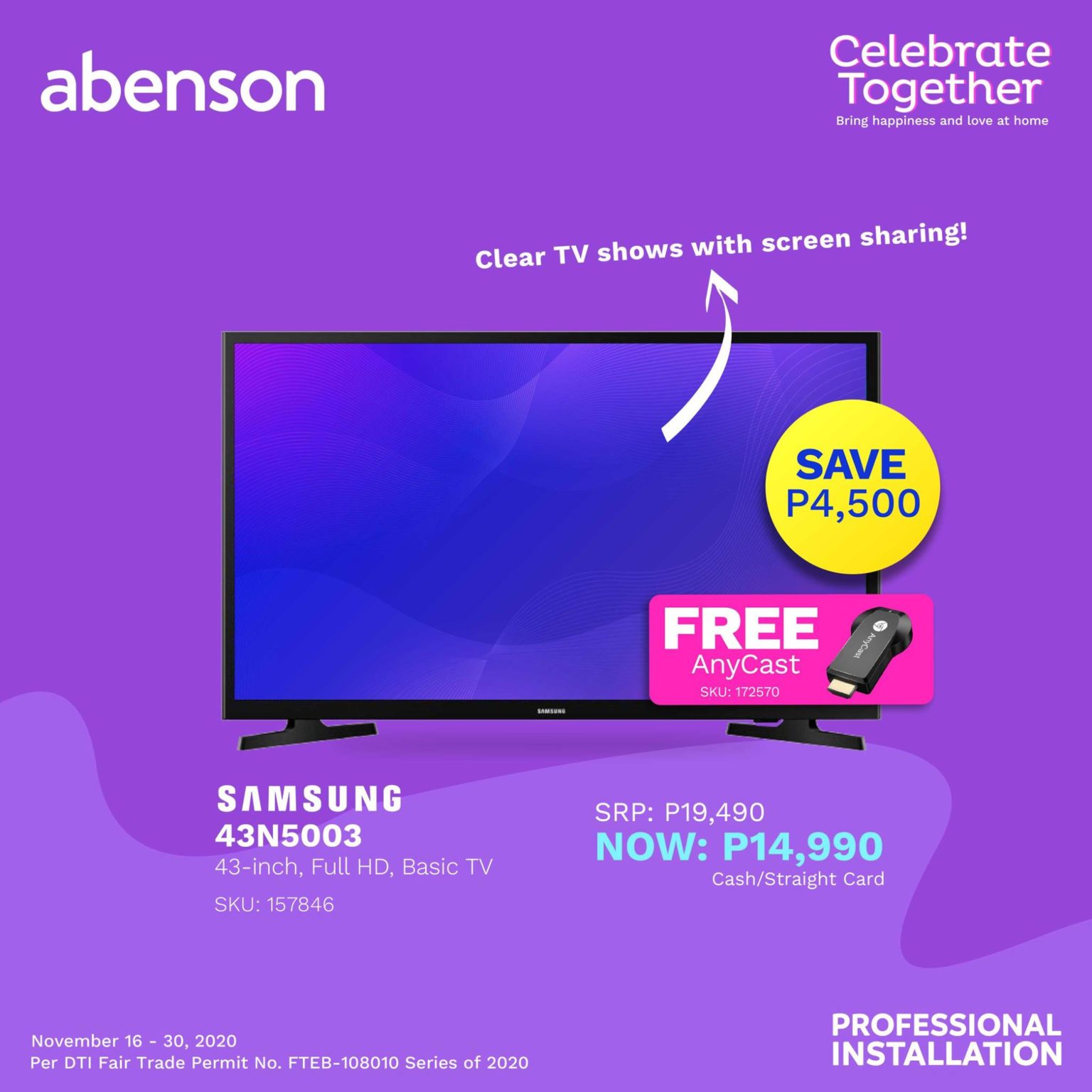 Abenson World TV Day Super Bundles Manila On Sale