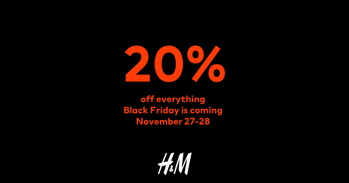 H&M 20 OFF Black Friday Sale Manila On Sale