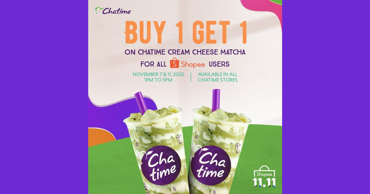 Chatime BUY 1 TAKE 1 Cream Cheese Matcha w/ Shopee