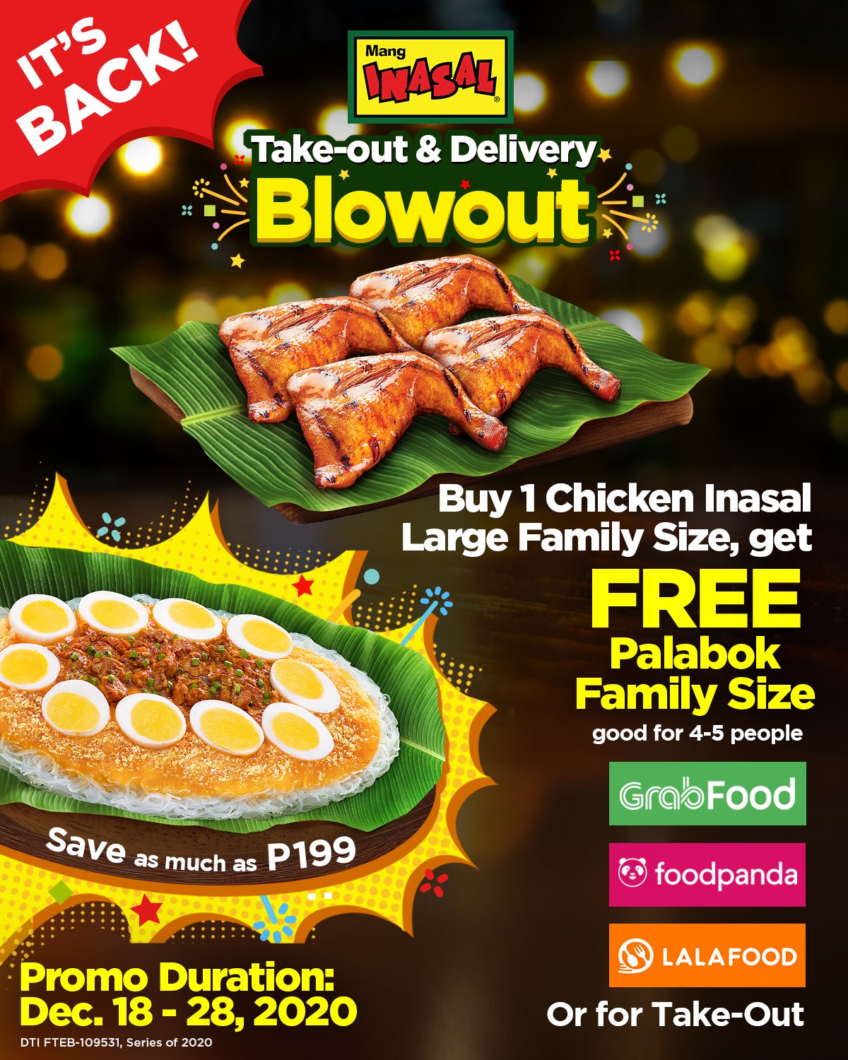 Mang Inasal FREE Palabok Blowout Promo is Back! Manila On Sale