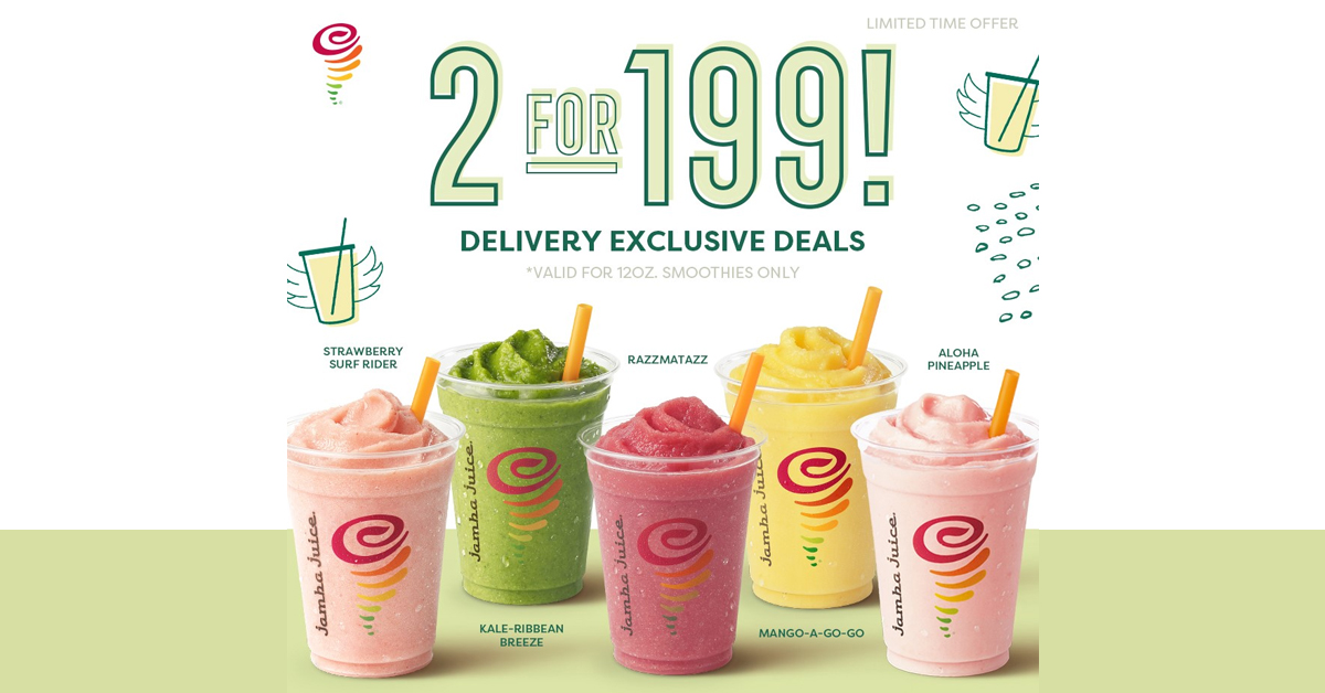 Jamba Juice 2 for P199 Promo Manila On Sale