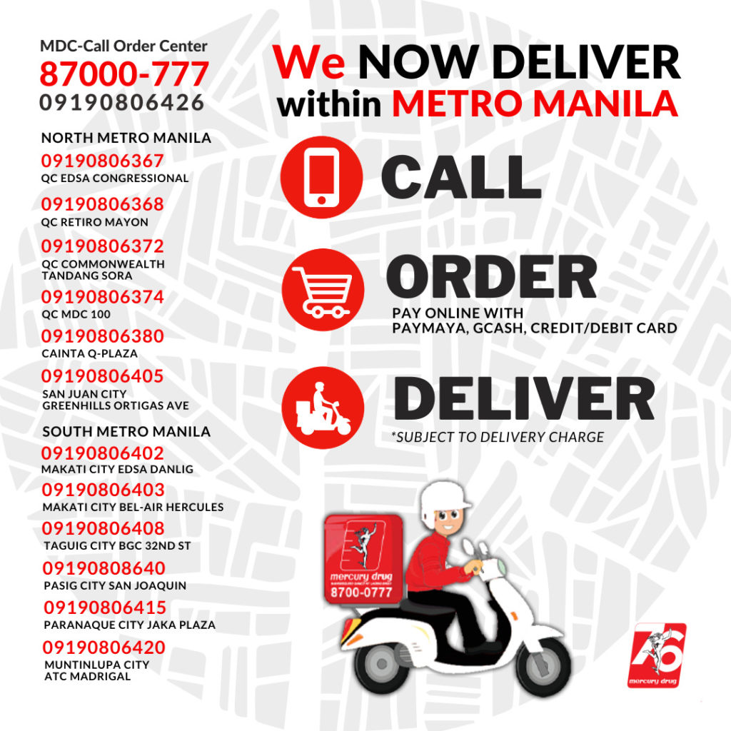 Mercury Drug now delivers within Metro Manila Manila On Sale