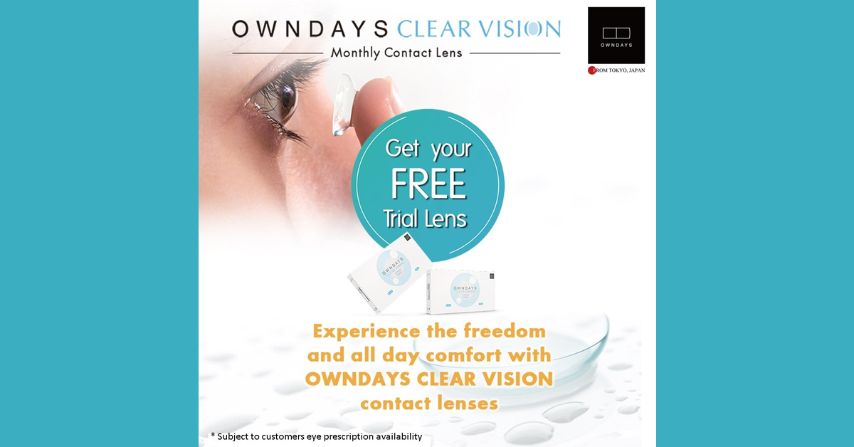 OWNDAYS Clear Vision FREE Contact Lenses Trail Promo Manila On Sale
