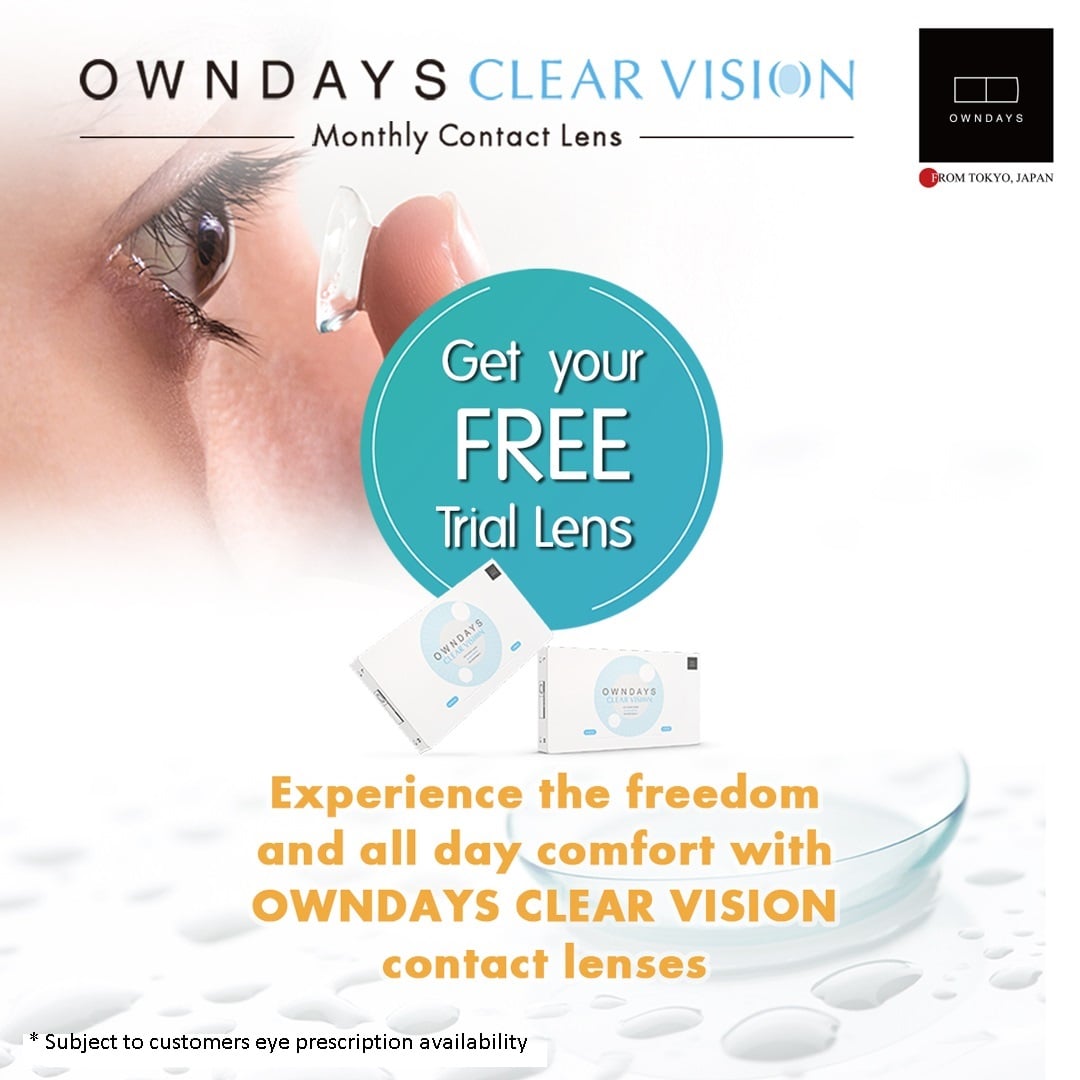 OWNDAYS Clear Vision FREE Contact Lenses Trail Promo Manila On Sale