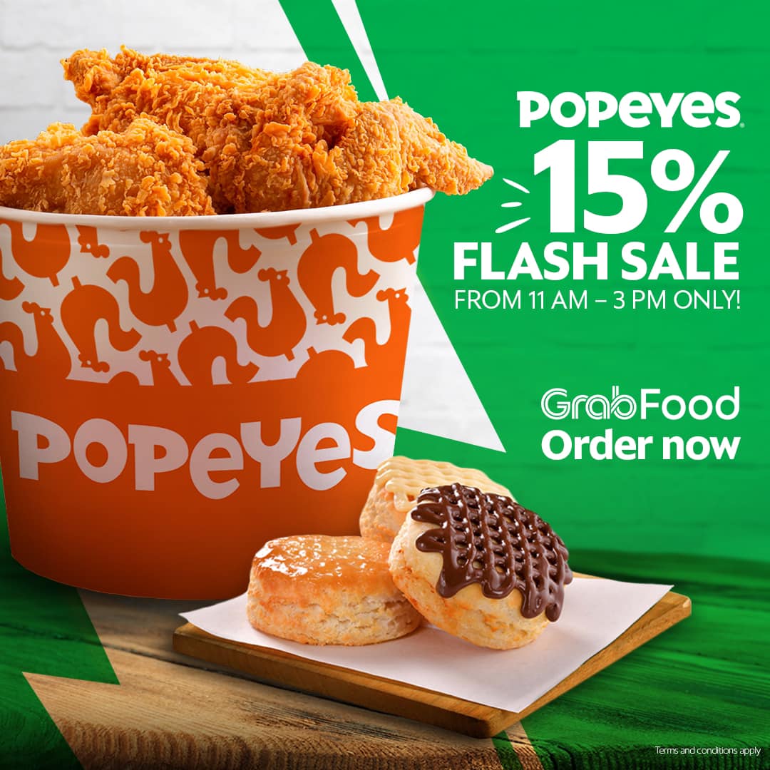 Popeyes 15 OFF GrabFood Flash Sale Manila On Sale