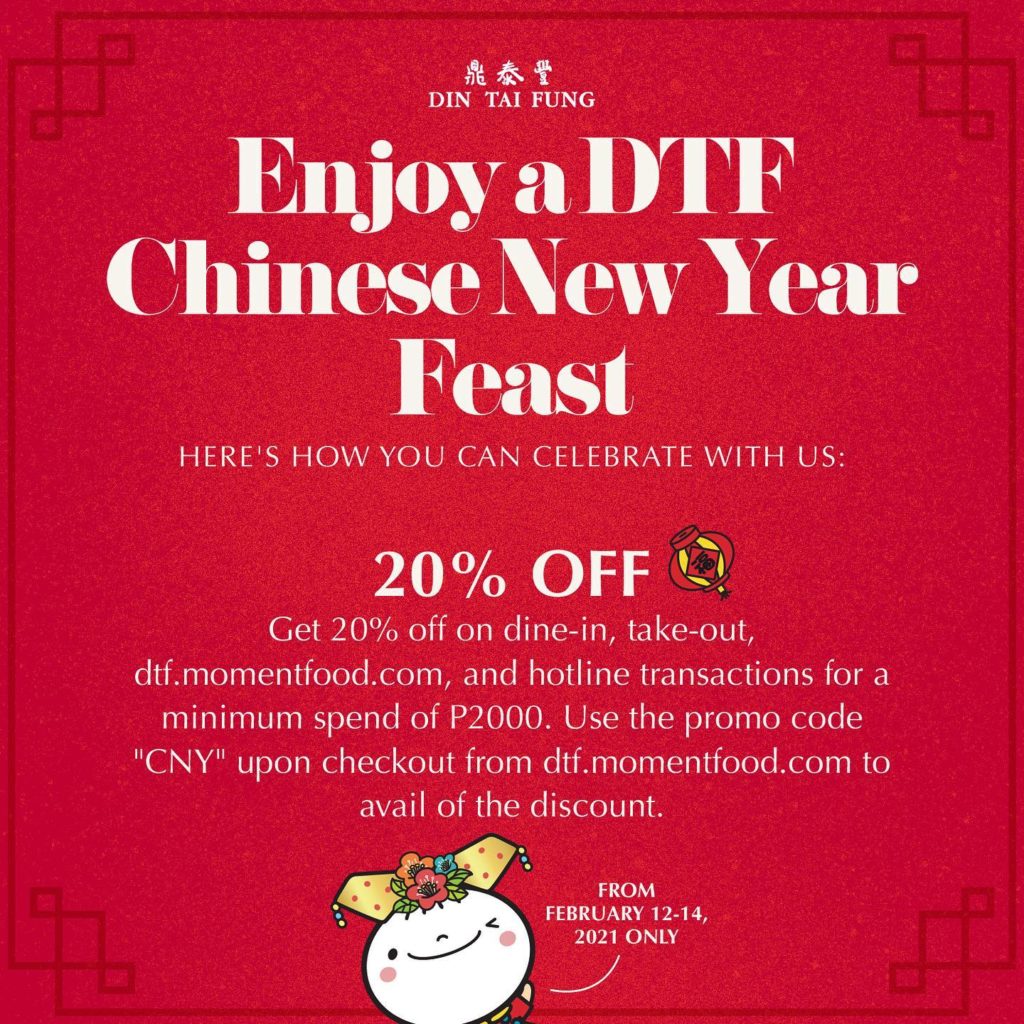 Din Tai Fung 20 OFF CNY Feast Manila On Sale