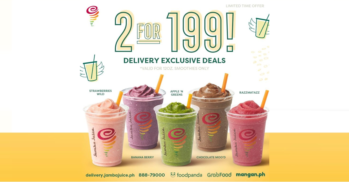 Jamba Juice 2 for P199 Exclusive Deals Manila On Sale