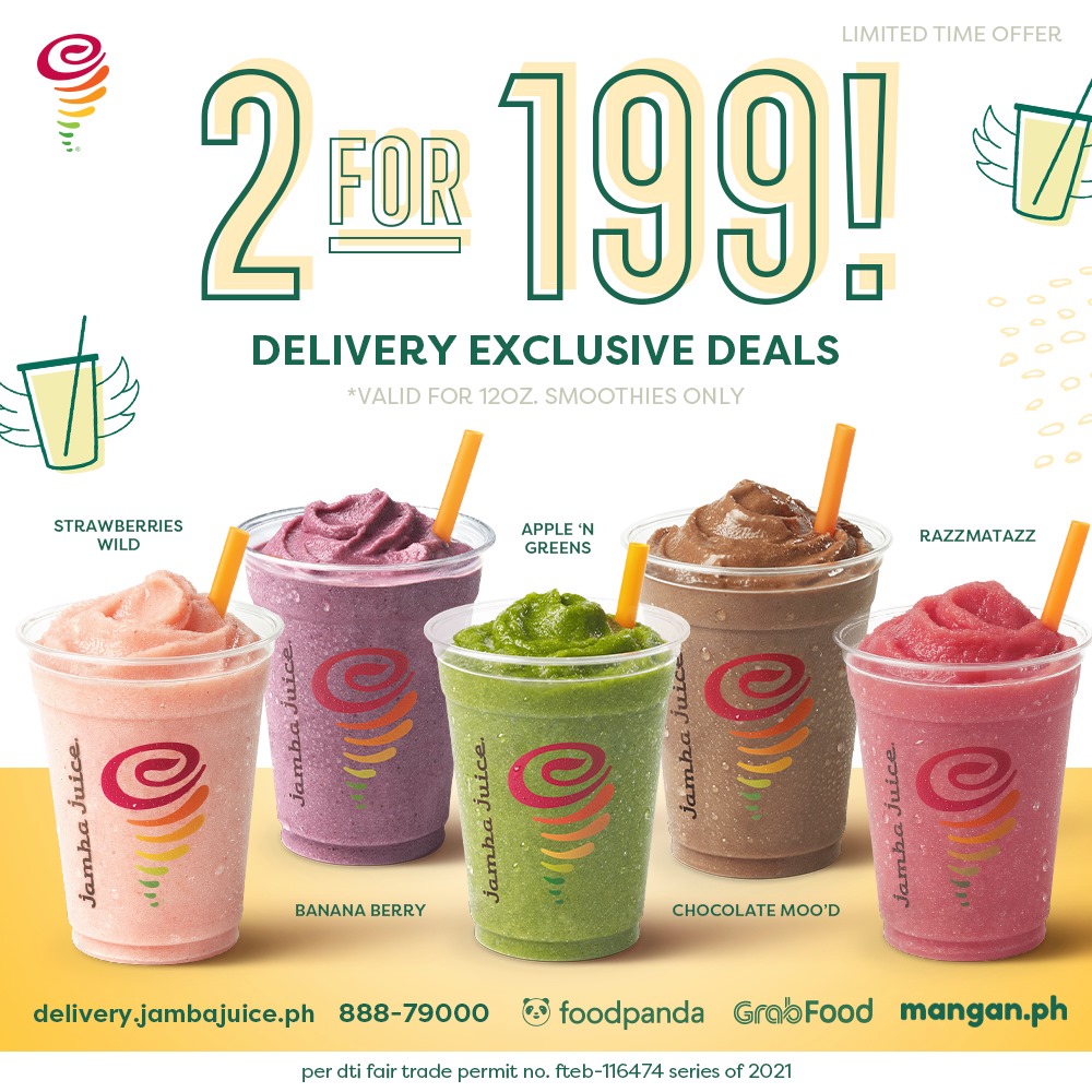 Jamba Juice 2 for P199 Exclusive Deals Manila On Sale