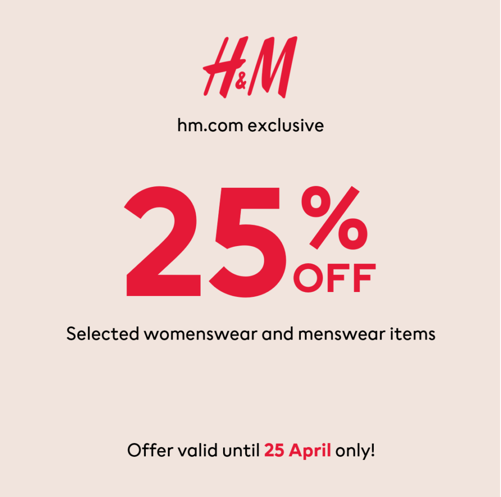 H&M 25 OFF Online Exclusive Promo Manila On Sale