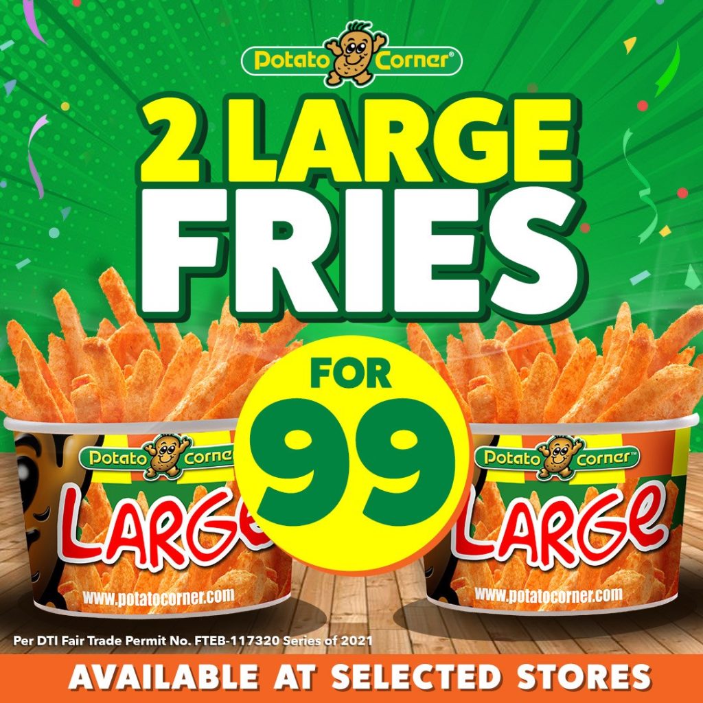 Potato Corner 2 Large Fries for P99 Promo Manila On Sale