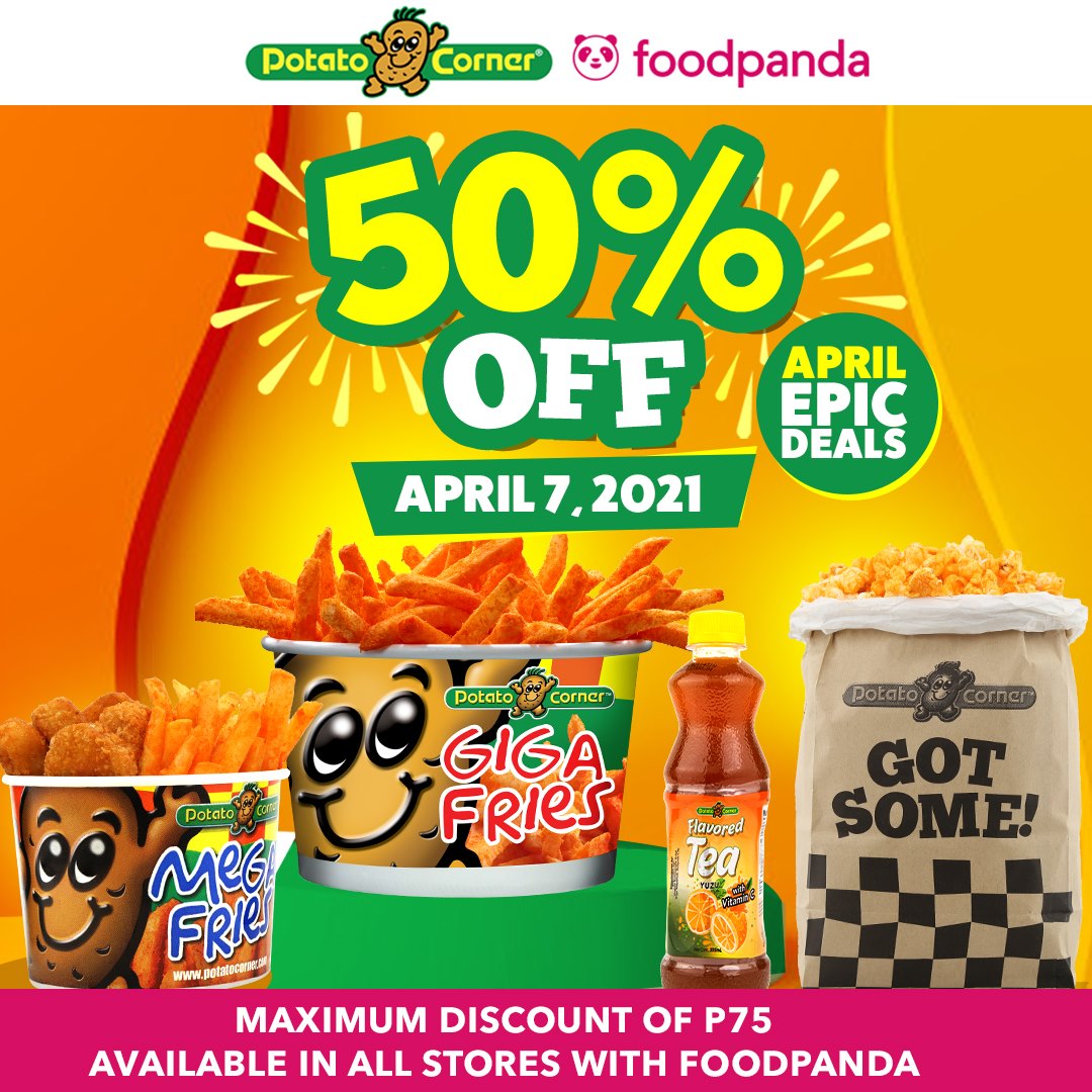 Potato Corner 50 OFF Epic Deals via Foodpanda Manila On Sale