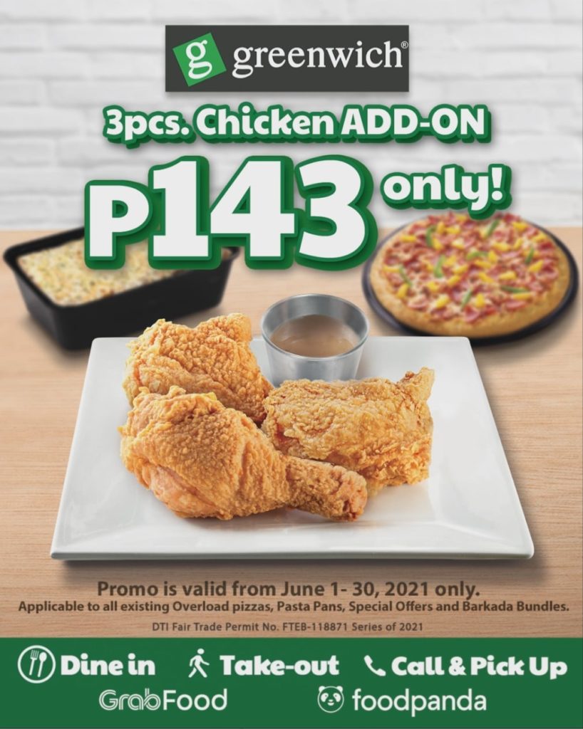 Greenwich P143 Chicken AddOn Promo Manila On Sale