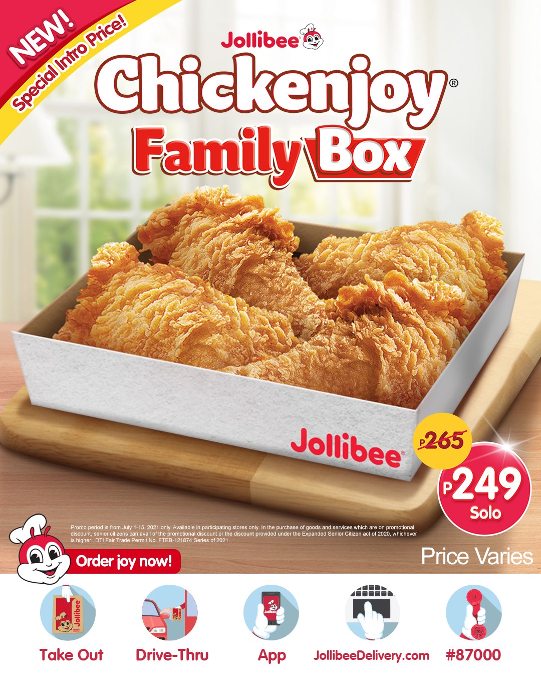 Jollibee – 4-pc Chickenjoy Family Box Promo