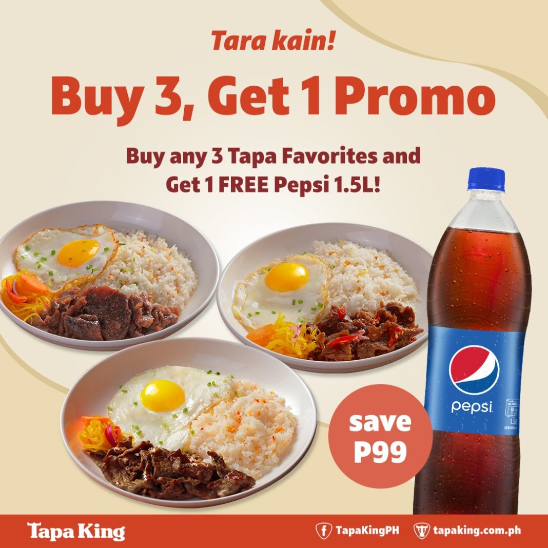 Tapa King BUY 3 GET 1 FREE Pepsi Promo Manila On Sale