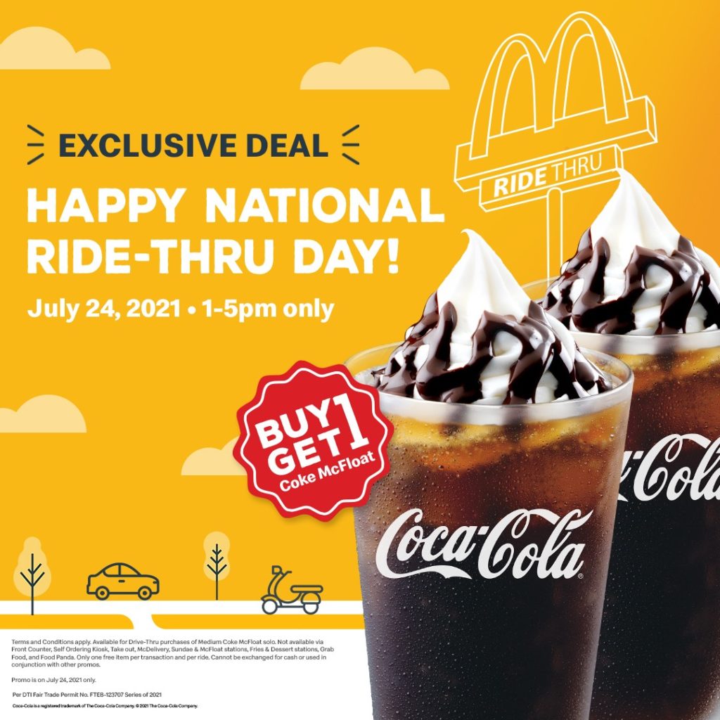 McDonald’s BUY 1 GET 1 RideThru Day Promo Manila On Sale