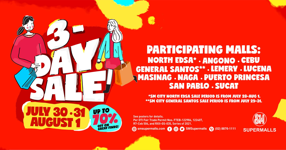 SM Supermalls – 3-Day Sale | Manila On Sale