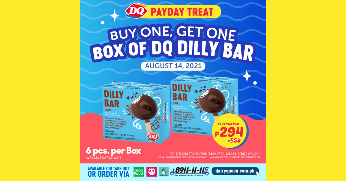 Dairy Queen BUY 1 GET 1 Dilly Bar Payday Treat Manila On Sale