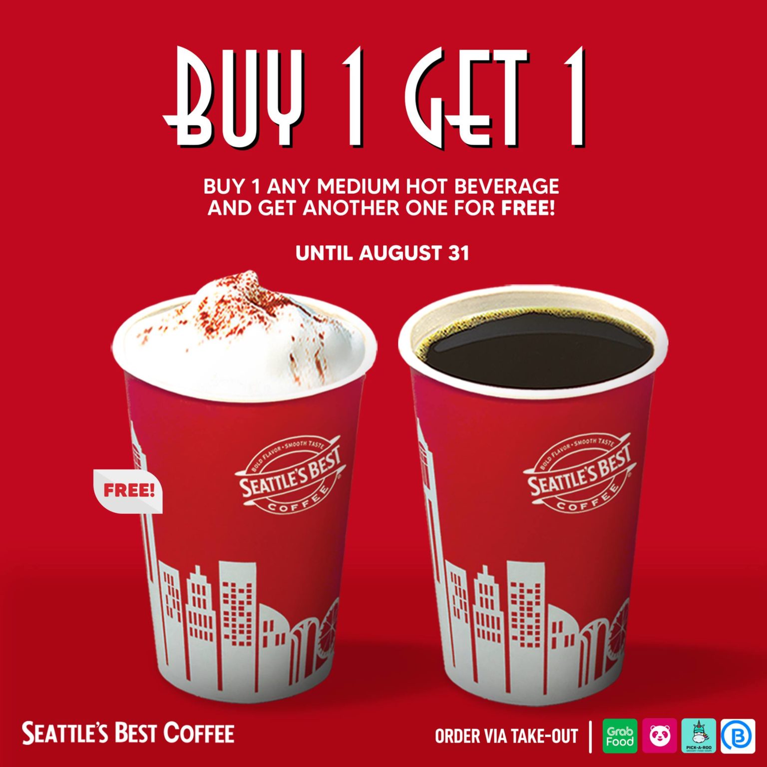 Seattle’s Best Coffee BUY 1 GET 1 FREE Deal Manila On Sale