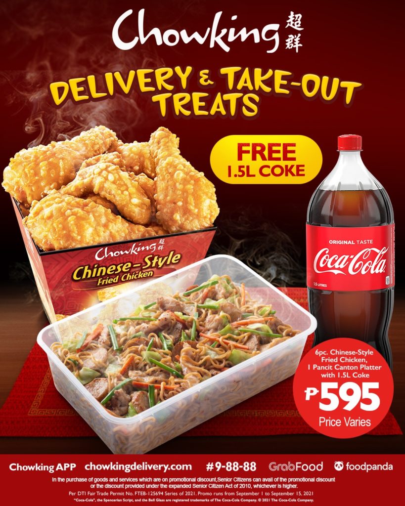 Chowking FREE 1.5L Coke for New Fried ChickenPancit Family Bundle