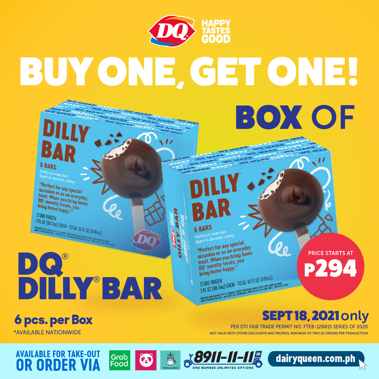 Dairy Queen BUY 1 GET 1 Dilly Bar Promo Manila On Sale