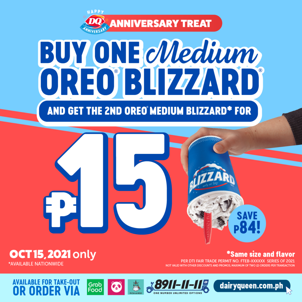 Dairy Queen P15 Blizzard Anniversary Treat Manila On Sale