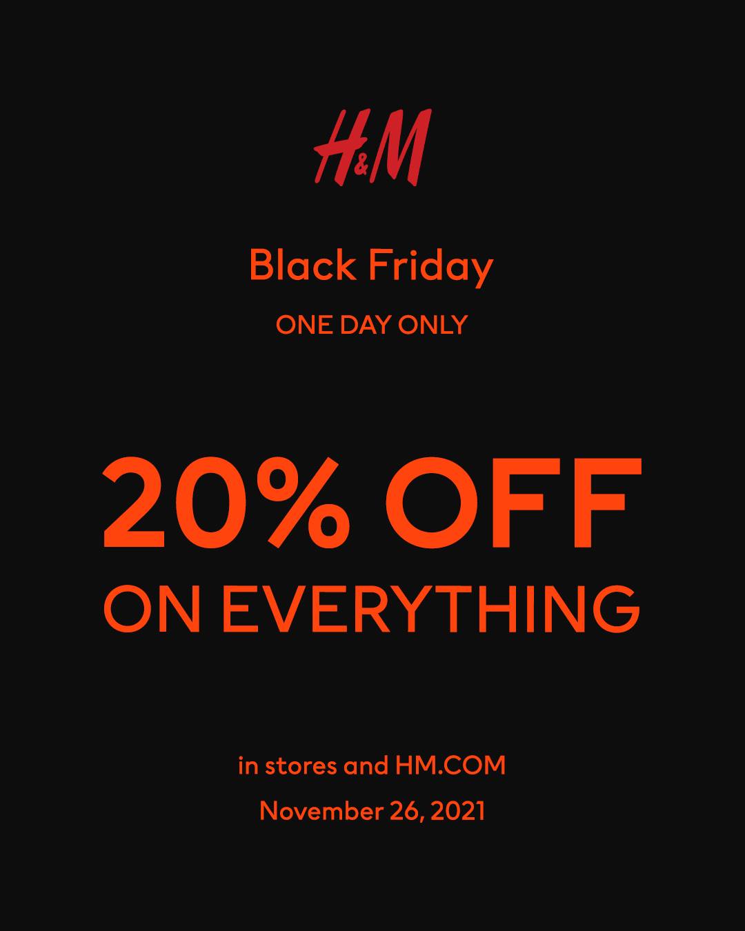 H&M Black Friday Sale 20 OFF on Everything Manila On Sale
