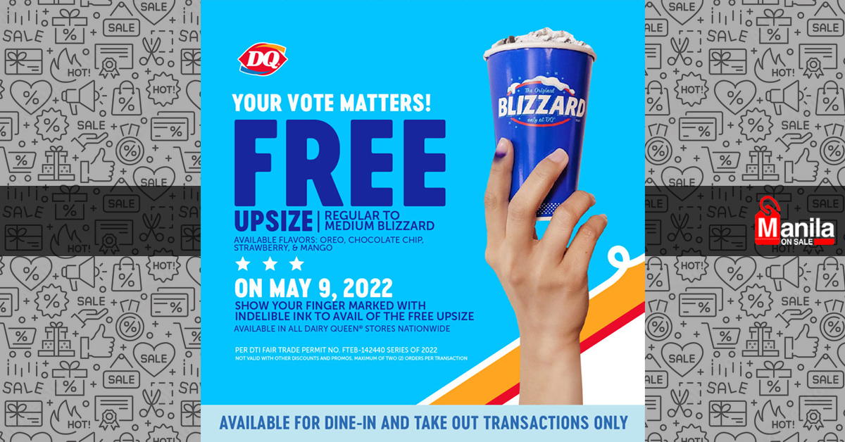 Dairy Queen FREE Blizzard Upsize Voting Promo Manila On Sale
