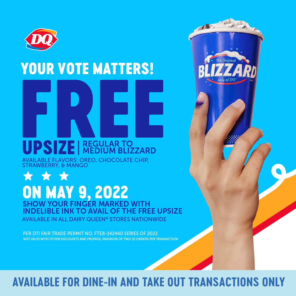 Dairy Queen FREE Blizzard Upsize Voting Promo Manila On Sale