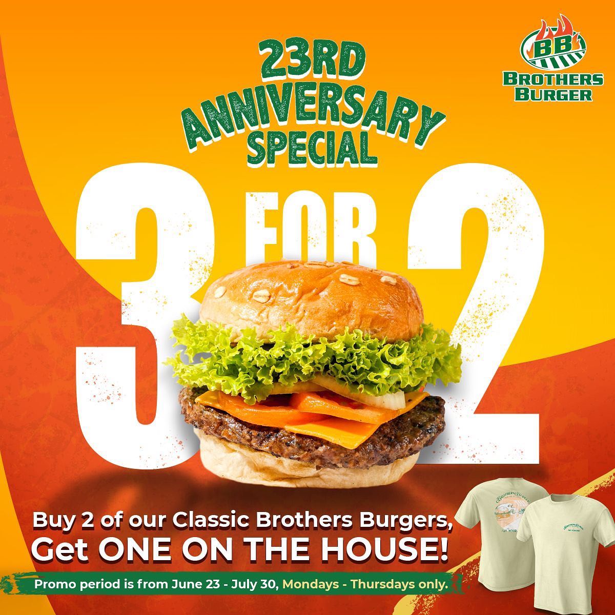 Brothers Burger 3 for 2 Anniversary Promo Manila On Sale