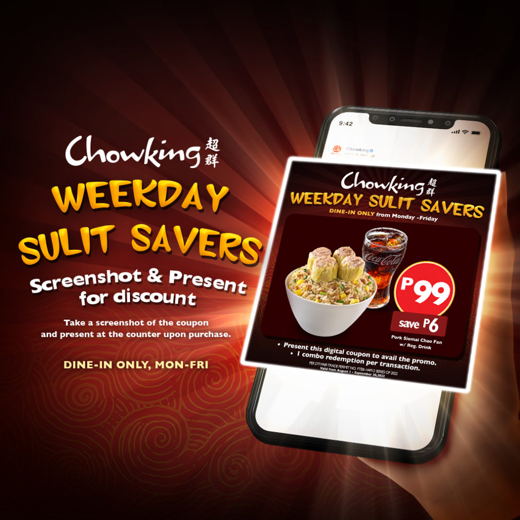 Chowking Weekdays Sulit Savers Promo Manila On Sale