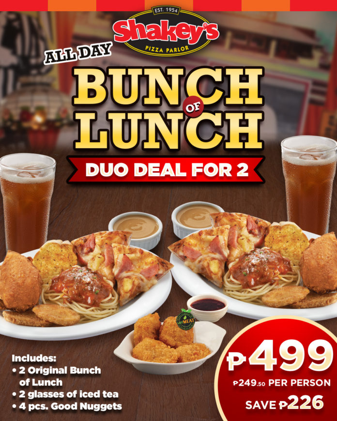 Shakey’s Bunch of Lunch Duo Deal Manila On Sale